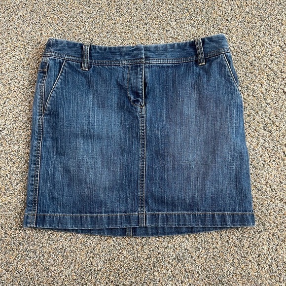 Ann Taylor Loft Factory Denim Mini Skirt Women's Size 4 Jean Straight Pencil - Picture 1 of 7
